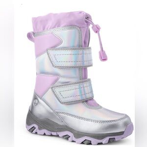Lands’ End Girls Silver and Lavender Winter Boots
